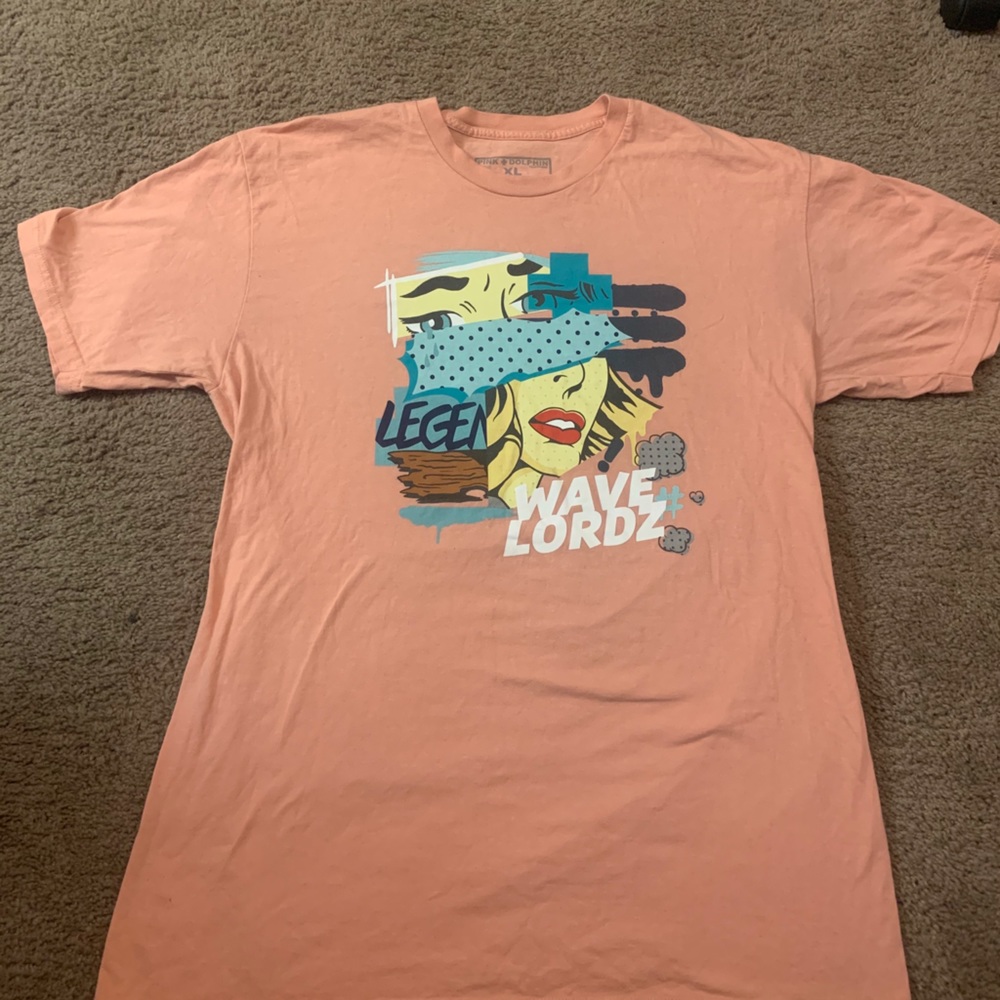 Pink Dolphin Wave Lordz Graphic Pink Tee